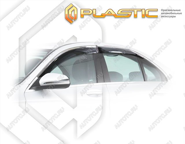 2 099 р. Ветровики дверейClassic полупрозрачныйMercedes-BenzC-Class 2013-2015 W205 Chrome molding=120,  2010030313009  с доставкой в г. Майкоп