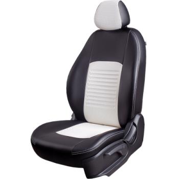 Комплект чехлов для сидений (к.Drive РЗС 60/40 3Г Илана+Орегон) ТУРИН СТ Lord Autofashion Mazda CX-5  KE (2011-2014) дорестайлинг (черный, вставка белая, строчка белая)