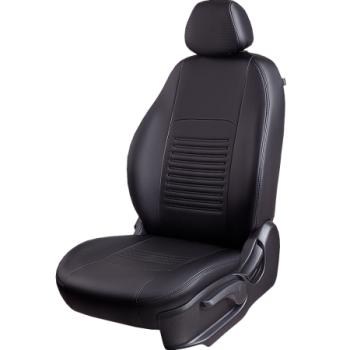 Комплект чехлов для сидений (ЦЗС+подлокот. 2П Илана+Орегон) ТУРИН СТ Lord Autofashion Mercedes-Benz E-Class  W210 (1996-1999) дорестайлинг седан (черный, вставка черная, строчка черная)