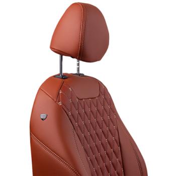 13 949 р. Комплект чехлов для сидений (ЦЗС Орегон) БАЙРОН ст БАЙРОН Lord Autofashion  Лада Нива 4х4  2121 (1977-2019) 3 дв. дорестайлинг (коричневый, вставка коричневая, строчка бежевая)  с доставкой в г. Майкоп. Увеличить фотографию 2
