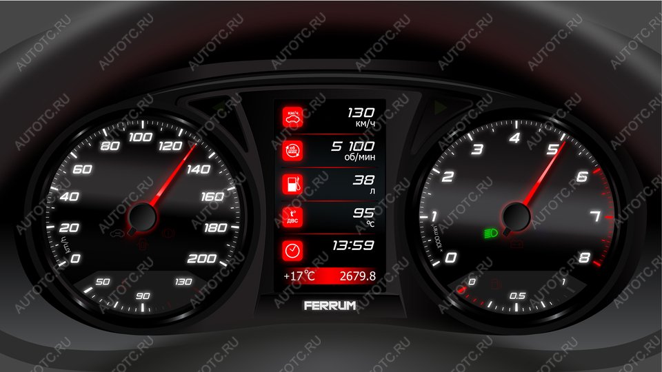 16 777 215 р. Электронная комбинация Renault Logan, Largus, Sandero GAMMA GF-890 (black) Ferrum 688247237  с доставкой в г. Майкоп