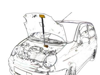 Упор капота ТехноМастер Daewoo Matiz ( M100,  M150,  M200,  M250,  M300) (1998-2016) дорестайлинг, рестайлинг