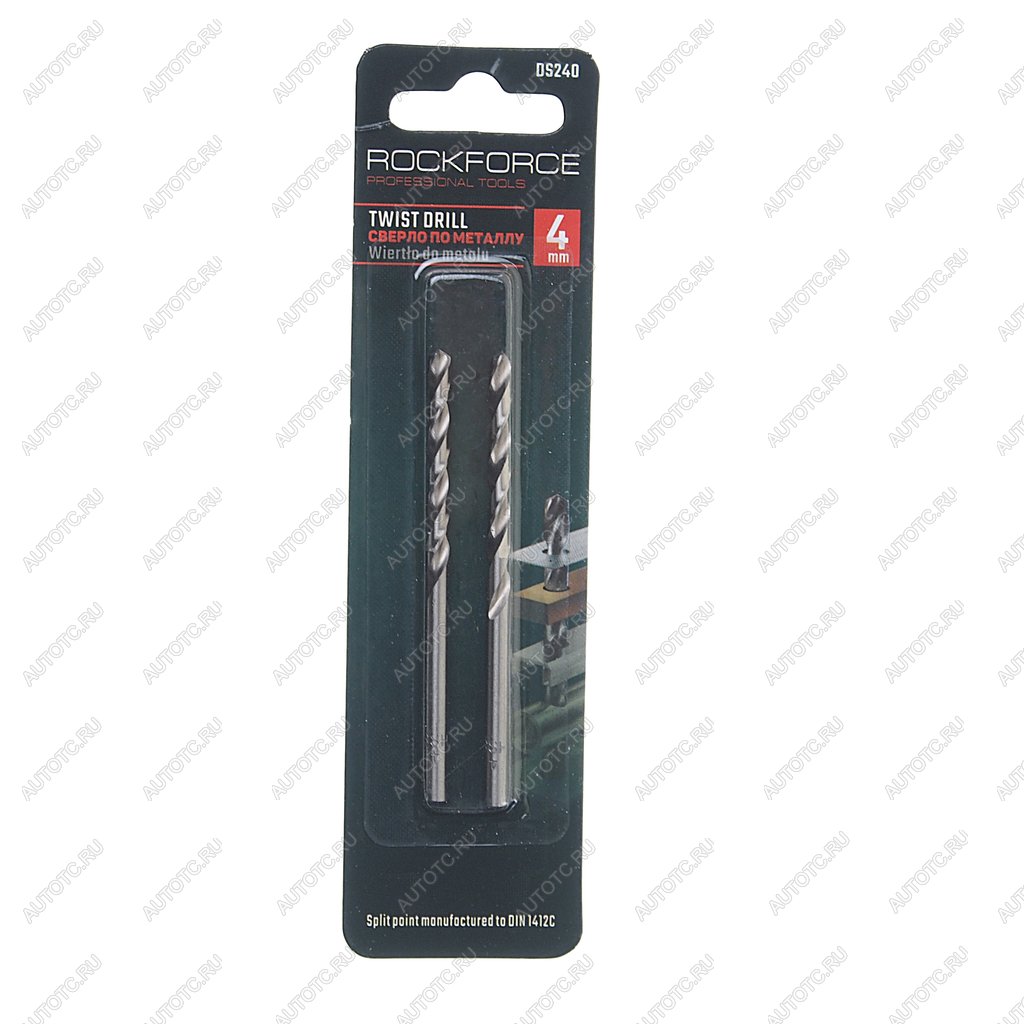 105 р. Сверло по металлу 4.0мм HSS (2шт.) ROCKFORCE ROCKFORCE rf-ds240  с доставкой в г. Майкоп