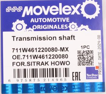 6 999 р. Вал карданный SITRAK HOWO колонки рулевой MOVELEX MOVELEX 711w461220080-mx  с доставкой в г. Майкоп. Увеличить фотографию 8