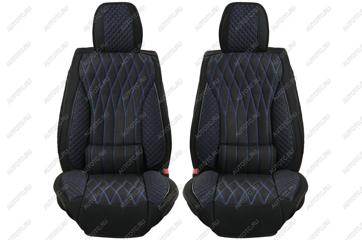3 899 р. Каркасные накидки для сидений автомобиля из велюра Comfort Plus Черно-синий Seintex 317788  с доставкой в г. Майкоп