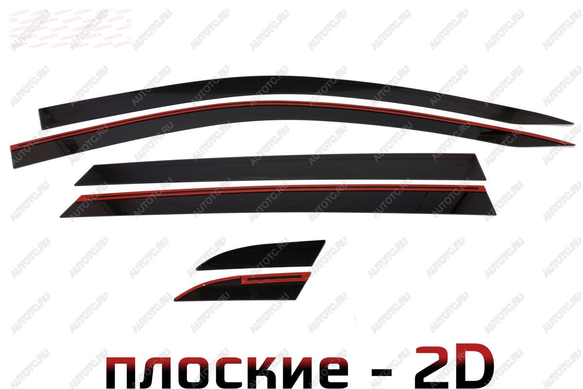 4 699 р. Дефлекторы окон 2D Стрелка11 Changan UNI-V лифтбэк (2021-2025) (черные)  с доставкой в г. Майкоп