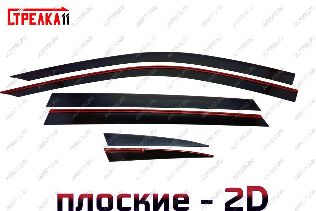 4 699 р. Дефлекторы окон 2D Стрелка11 Geely Monjaro (2022-2025) (черные)  с доставкой в г. Майкоп