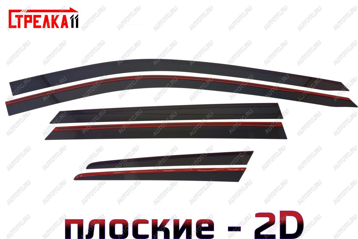 4 699 р. Дефлекторы окон 2D Стрелка11 Hyundai Santa Fe DM дорестайлинг (2012-2016) (черные)  с доставкой в г. Майкоп