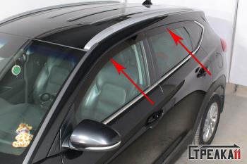 Дефлекторы окон 2D Стрелка11 Hyundai Tucson TL рестайлинг (2018-2021) (черные)