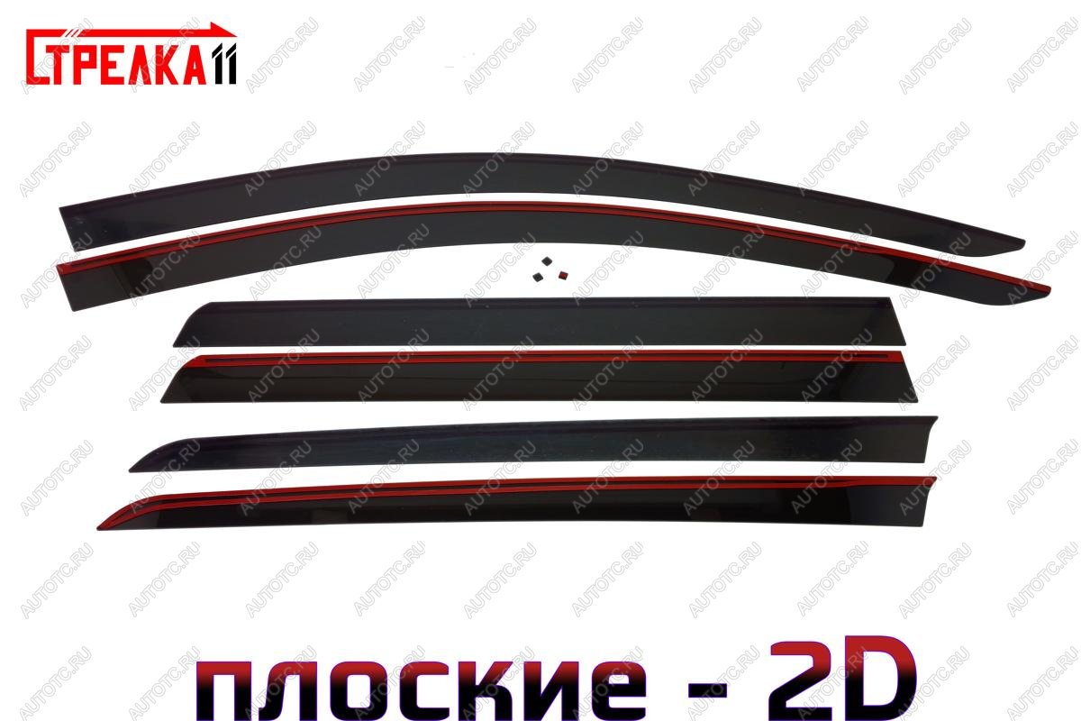 4 699 р. Дефлекторы окон 2D Стрелка11 Mitsubishi Pajero Sport QF рестайлинг (2019-2022) (черные)  с доставкой в г. Майкоп