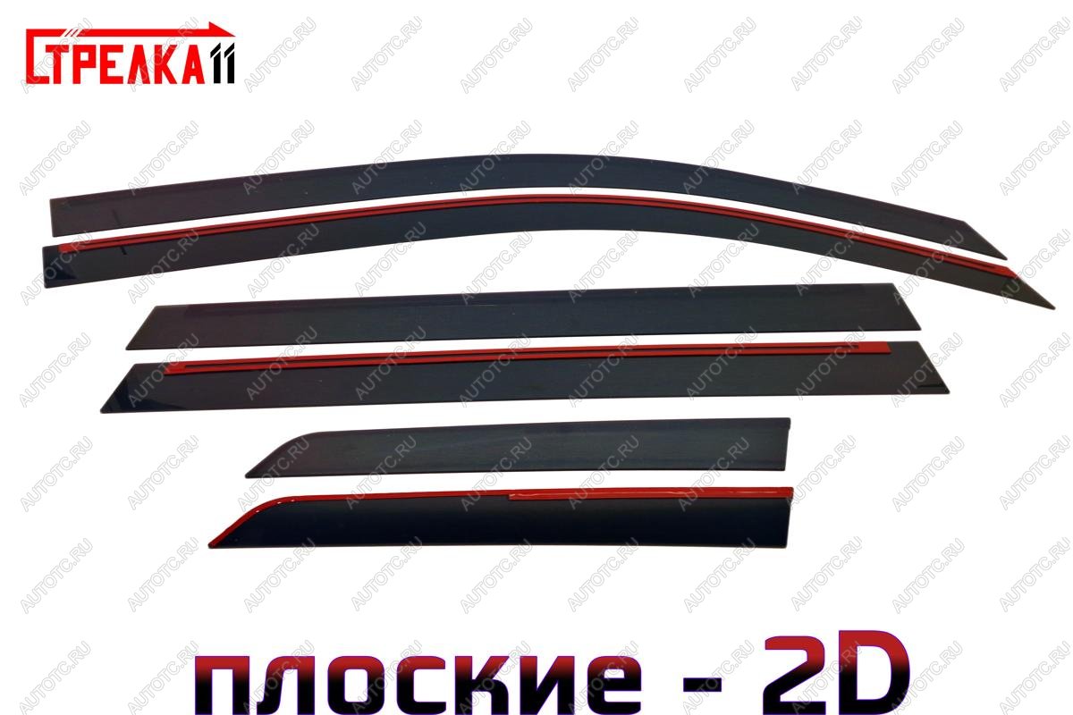 4 699 р. Дефлекторы окон 2D Стрелка11 Nissan X-trail 2 T31 дорестайлинг (2007-2011) (черные)  с доставкой в г. Майкоп