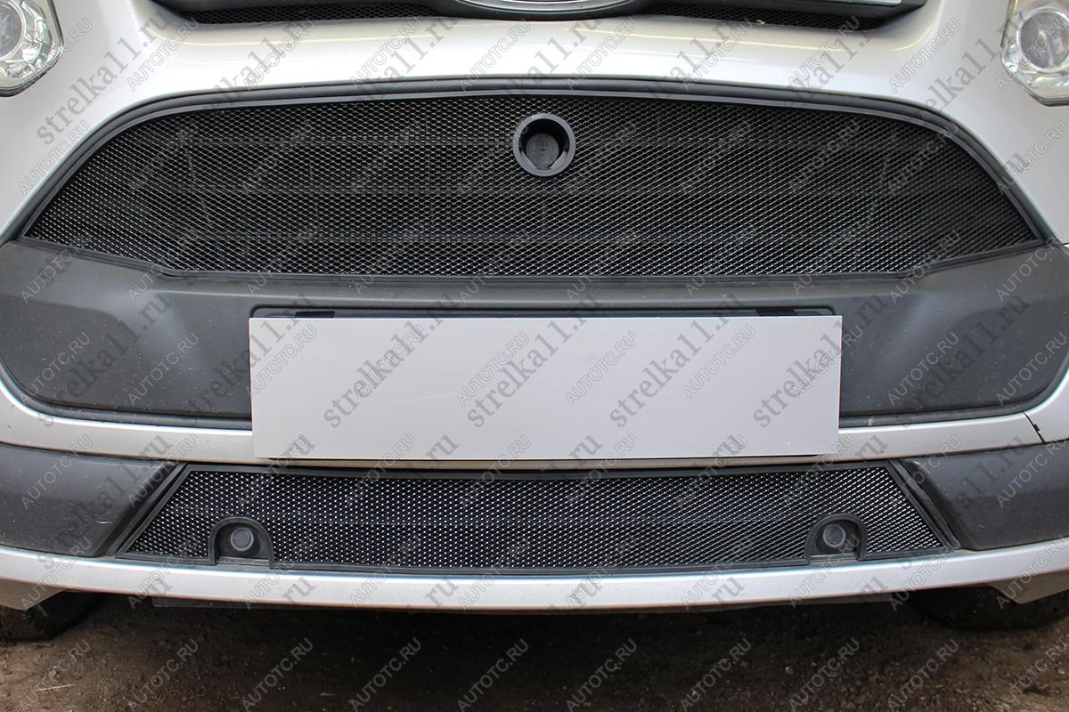 3 149 р. Защита радиатора (низ) Стрелка11 Стандарт Ford Tourneo Custom дорестайлинг (2012-2018) (хром)  с доставкой в г. Майкоп