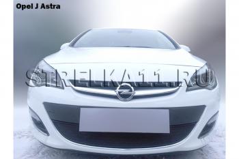 2 899 р. Защита радиатора Стрелка11 Стандарт Opel Astra J хэтчбек 5 дв.  рестайлинг (2012-2017) (черная)  с доставкой в г. Майкоп. Увеличить фотографию 2