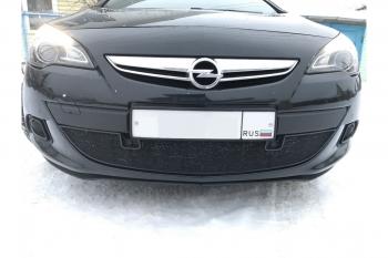2 999 р. Защита радиатора Стрелка11 Стандарт Opel Astra J GTC (2011-2018) (черная)  с доставкой в г. Майкоп. Увеличить фотографию 3