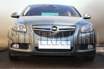 3 689 р. Защита радиатора Стрелка11 Стандарт Opel Insignia A дорестайлинг седан (2008-2013) (черная)  с доставкой в г. Майкоп. Увеличить фотографию 2