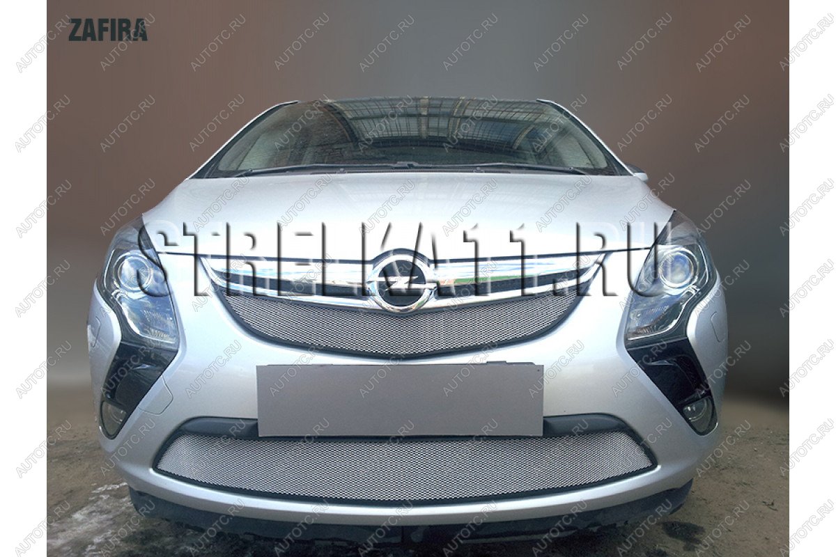 3 299 р. Защита радиатора (низ) Стрелка11 Стандарт Opel Zafira С дорестайлинг (2011-2016) (хром)  с доставкой в г. Майкоп