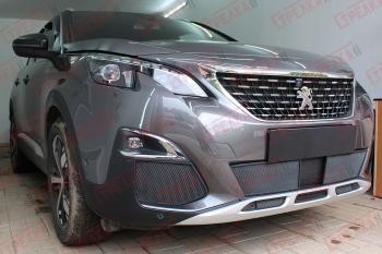 5 299 р. Защита радиатора (низ, середина 5 частей) Стрелка11 Стандарт Peugeot 3008 2 (2016-2025) (черные)  с доставкой в г. Майкоп. Увеличить фотографию 2