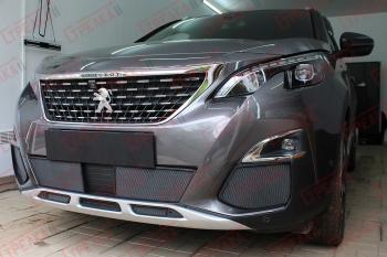 5 299 р. Защита радиатора (низ, середина 5 частей) Стрелка11 Стандарт Peugeot 3008 2 (2016-2025) (черные)  с доставкой в г. Майкоп. Увеличить фотографию 3