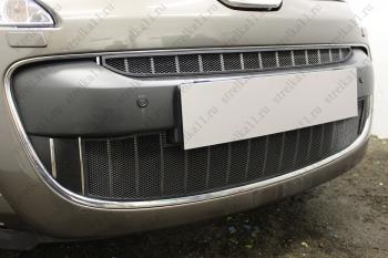 3 279 р. Защита радиатора (низ) Стрелка11 Стандарт Peugeot 4007 (2007-2012) (черная)  с доставкой в г. Майкоп. Увеличить фотографию 2