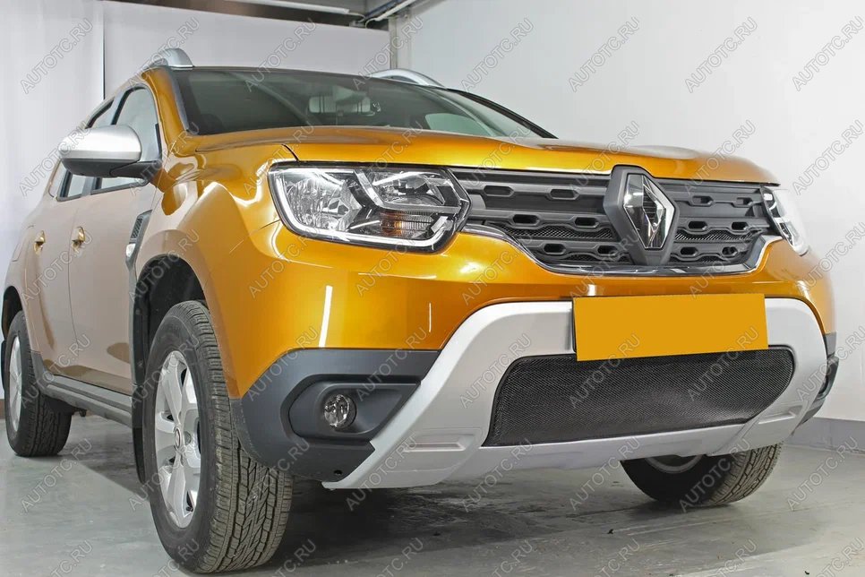 3 599 р. Защита радиатора (низ) Стрелка11 Стандарт Renault Duster HM рестайлинг (2021-2024) (черная)  с доставкой в г. Майкоп