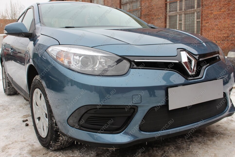 2 999 р. Защита радиатора (низ) Стрелка11 Стандарт Renault Fluence рестайлинг (2012-2016) (черная)  с доставкой в г. Майкоп