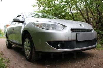 2 349 р. Защита радиатора (верх) Стрелка11 Стандарт Renault Fluence дорестайлинг (2010-2012) (черная)  с доставкой в г. Майкоп. Увеличить фотографию 2