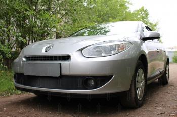 2 349 р. Защита радиатора (верх) Стрелка11 Стандарт Renault Fluence дорестайлинг (2010-2012) (черная)  с доставкой в г. Майкоп. Увеличить фотографию 3