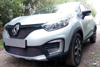 3 299 р. Защита радиатора (верх) Стрелка11 Стандарт Renault Kaptur дорестайлинг (2016-2020) (черная)  с доставкой в г. Майкоп. Увеличить фотографию 3