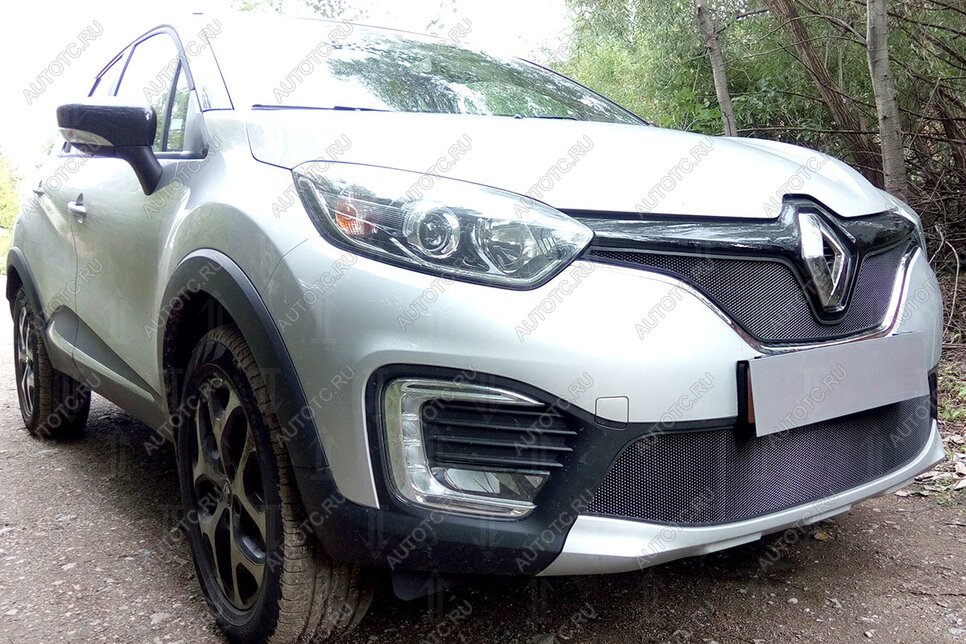 3 299 р. Защита радиатора (низ) Стрелка11 Стандарт Renault Kaptur дорестайлинг (2016-2020) (черная)  с доставкой в г. Майкоп