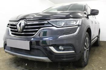 3 199 р. Защита радиатора Стрелка11 Стандарт Renault Koleos 2 (2016-2025) (черная)  с доставкой в г. Майкоп. Увеличить фотографию 2
