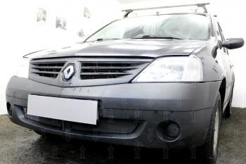 2 879 р. Защита радиатора (низ) Стрелка11 Стандарт Renault Logan 1 дорестайлинг (2004-2010) (черная)  с доставкой в г. Майкоп. Увеличить фотографию 2