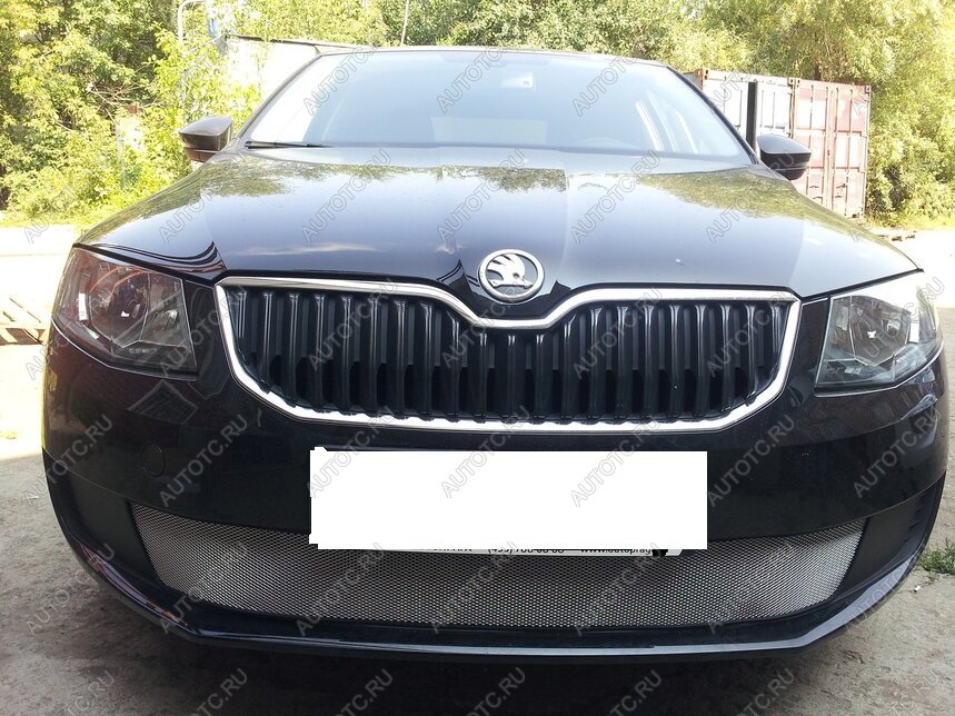 2 999 р. Защита радиатора (Active) Стрелка11 Стандарт Skoda Octavia A7 дорестайлинг универсал (2012-2017) (черная)  с доставкой в г. Майкоп