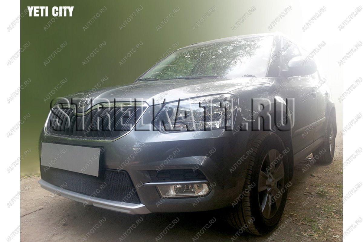 3 169 р. Защита радиатора (City) Стрелка11 Стандарт Skoda Yeti (2013-2018) (черная)  с доставкой в г. Майкоп