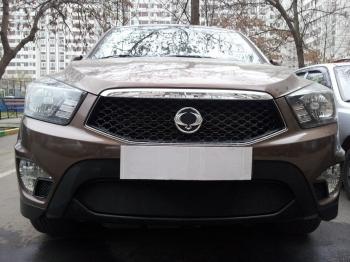 2 899 р. Защита радиатора Стрелка11 Стандарт SSANGYONG Actyon Sport (2012-2025) (черная)  с доставкой в г. Майкоп. Увеличить фотографию 2