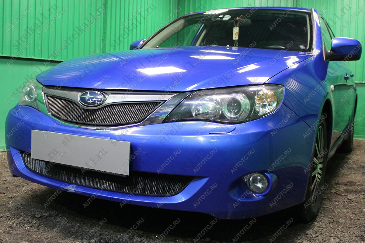 2 899 р. Защита радиатора (верх) (V1.5) Стрелка11 Стандарт Subaru Impreza GE седан (2007-2012) (черная)  с доставкой в г. Майкоп