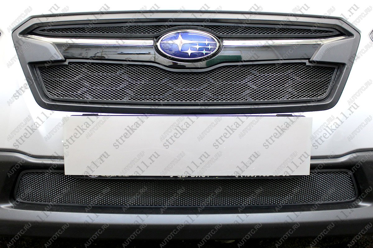 4 649 р. Защита радиатора (верх 2 части) Стрелка11 Стандарт Subaru XV GT/G24 дорестайлинг (2017-2021) (черная)  с доставкой в г. Майкоп