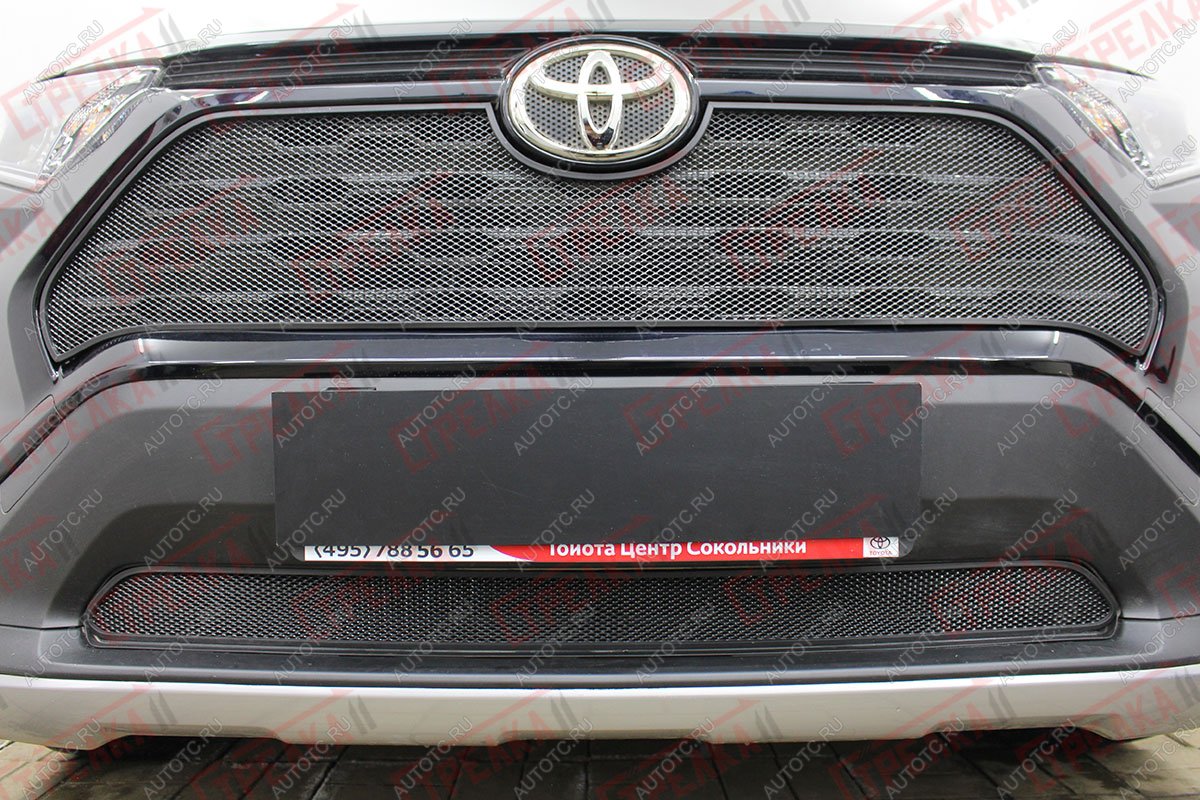 3 599 р. Защита радиатора (верх) Стрелка11 Стандарт Toyota RAV4 XA50 5 дв. дорестайлинг (2018-2025) (черная)  с доставкой в г. Майкоп