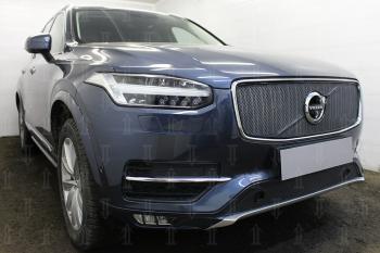 3 079 р. Защита радиатора (с парктроником) Стрелка11 Стандарт Volvo XC90 L дорестайлинг (2015-2019) (черная)  с доставкой в г. Майкоп. Увеличить фотографию 2
