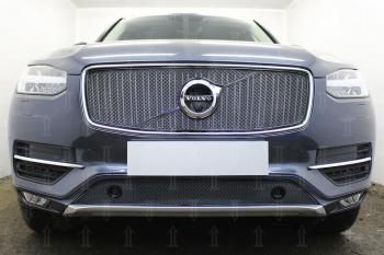 3 079 р. Защита радиатора (с парктроником) Стрелка11 Стандарт Volvo XC90 L дорестайлинг (2015-2019) (черная)  с доставкой в г. Майкоп. Увеличить фотографию 3