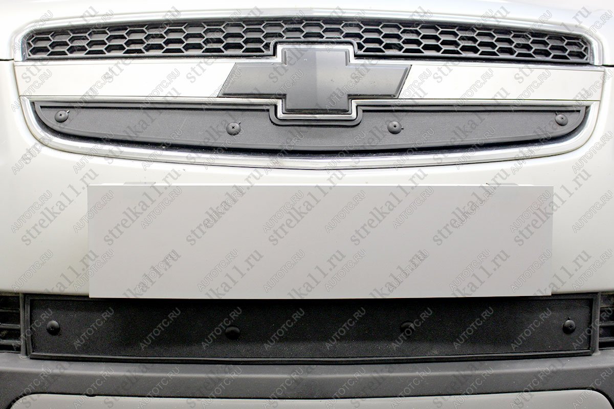 759 р. Зимняя заглушка решетки радиатора (низ) Стрелка11 Chevrolet Captiva  дорестайлинг (2006-2011) (черная)  с доставкой в г. Майкоп