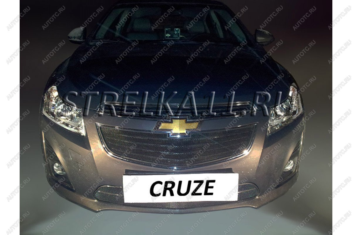 759 р. Зимняя заглушка решетки радиатора (низ) Стрелка11 Chevrolet Cruze J305 хэтчбек рестайлинг (2012-2015) (черная)  с доставкой в г. Майкоп