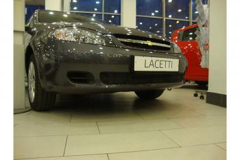 Зимняя заглушка решетки радиатора Стрелка11 Chevrolet Lacetti хэтчбек (2002-2013) (черная)