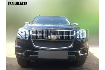 759 р. Зимняя заглушка решетки радиатора (низ) Стрелка11 Chevrolet Trailblazer GM800 дорестайлинг (2012-2016) (черная)  с доставкой в г. Майкоп. Увеличить фотографию 2