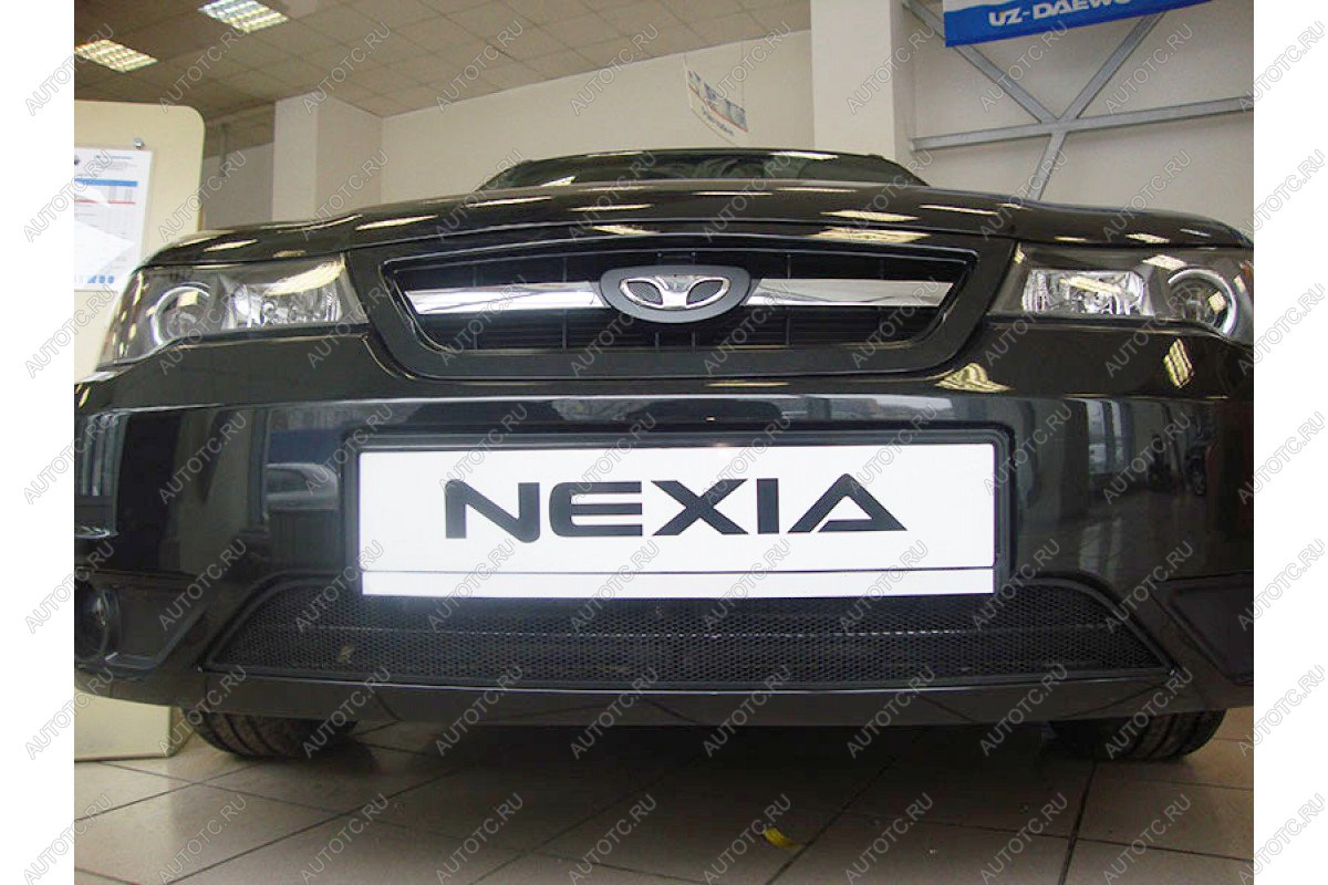 759 р. Зимняя заглушка решетки радиатора Стрелка11 Daewoo Nexia рестайлинг (2008-2015) (черная)  с доставкой в г. Майкоп