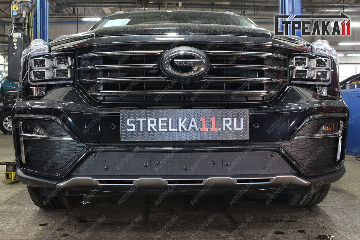 759 р. Зимняя заглушка решетки радиатора (GT) (низ с датчиком ACC) Стрелка11 GAC GS8 (2016-2023) (черная)  с доставкой в г. Майкоп