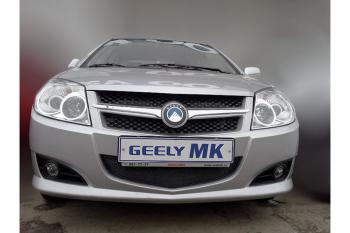 759 р. Зимняя заглушка решетки радиатора Стрелка11 Geely MK (2006-2015) (черная)  с доставкой в г. Майкоп. Увеличить фотографию 2