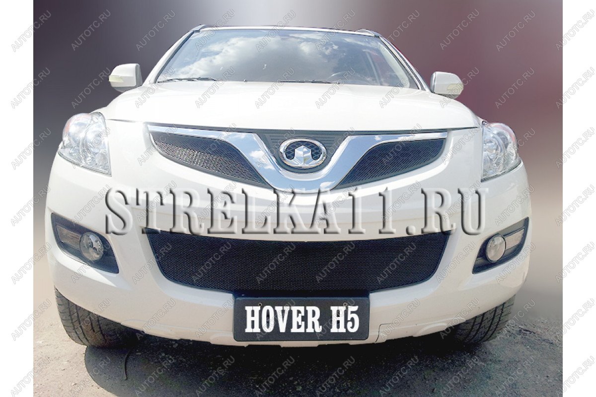 759 р. Зимняя заглушка решетки радиатора (низ) Стрелка11 Great Wall Hover H5 (2010-2017) (черная)  с доставкой в г. Майкоп