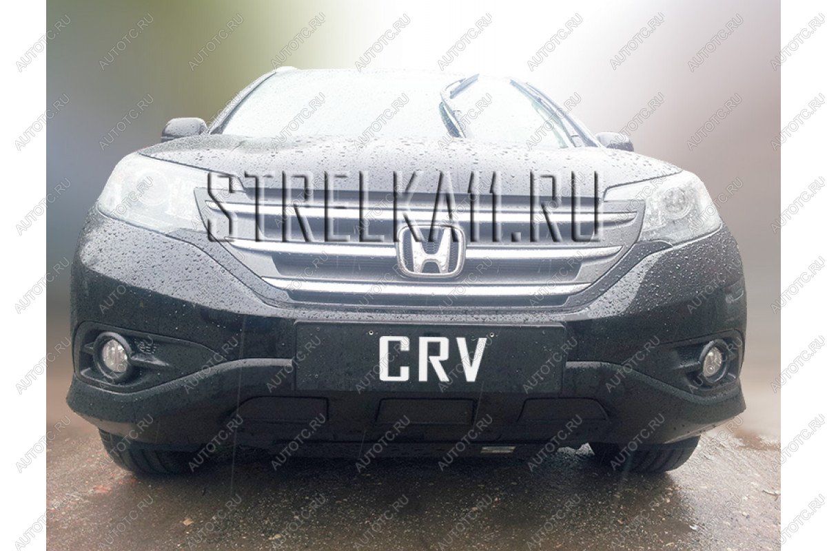 759 р. Зимняя заглушка решетки радиатора (V 2.4) Стрелка11 Honda CR-V RM1,RM3,RM4 дорестайлинг (2012-2015) (черная)  с доставкой в г. Майкоп