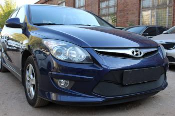 759 р. Зимняя заглушка решетки радиатора Стрелка11 Hyundai I30 FD универсал рестайлинг (2010-2012) (черная)  с доставкой в г. Майкоп. Увеличить фотографию 2
