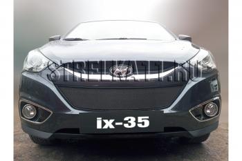 759 р. Зимняя заглушка решетки радиатора Стрелка11 Hyundai IX35 LM дорестайлинг (2009-2013) (черная)  с доставкой в г. Майкоп. Увеличить фотографию 2